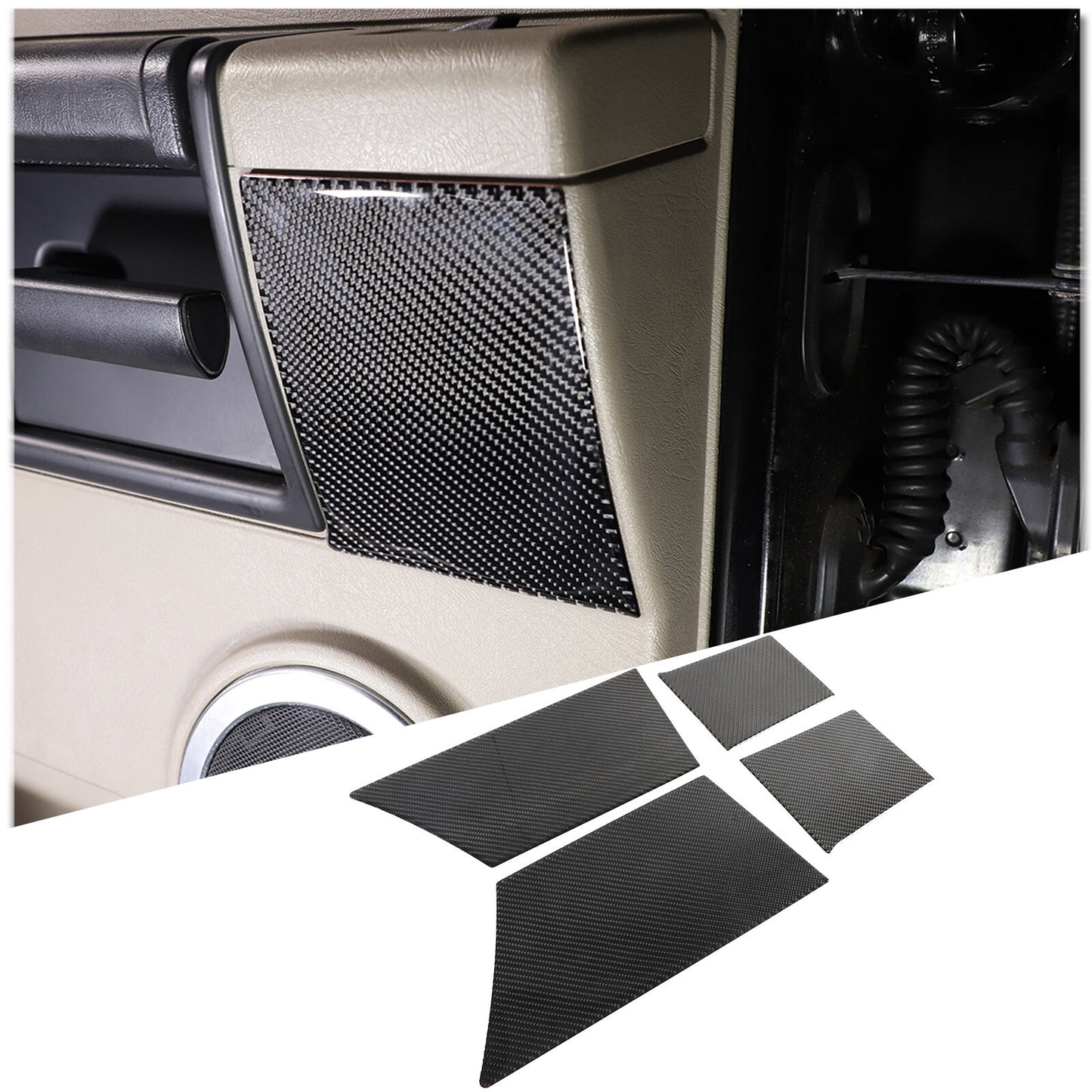 Carbon fiber interior door panel decorative stickers suitable for Hummer H2 2003-2007. n