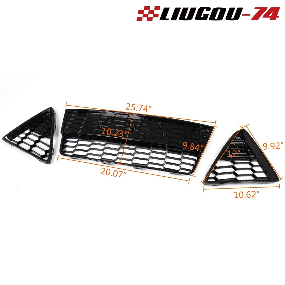 Pack Fits for Focus 2012 - 2014 Front Bumper Lower Grille Grill Honey Bed - v