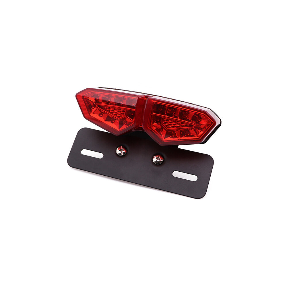 Motorcycle Red Twin LED Brake Tail Turn Signal License Plate Integrated Light Q