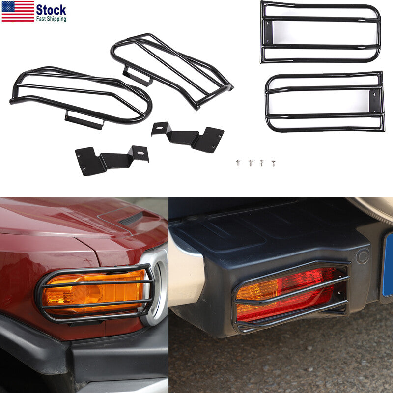 4-piece black front and rear light cover trim for Toyota FJ Cruiser 2007-2021