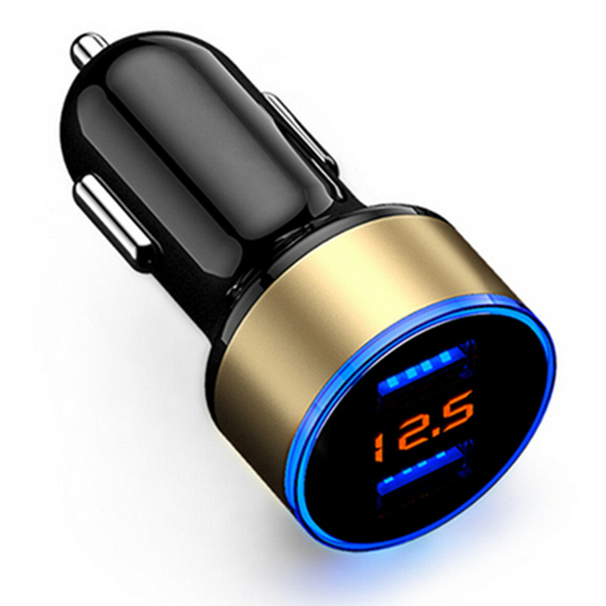 Car Fast for Charger Dual USB Port Cigarette Lighter Adapter LED Digital Voltmeter