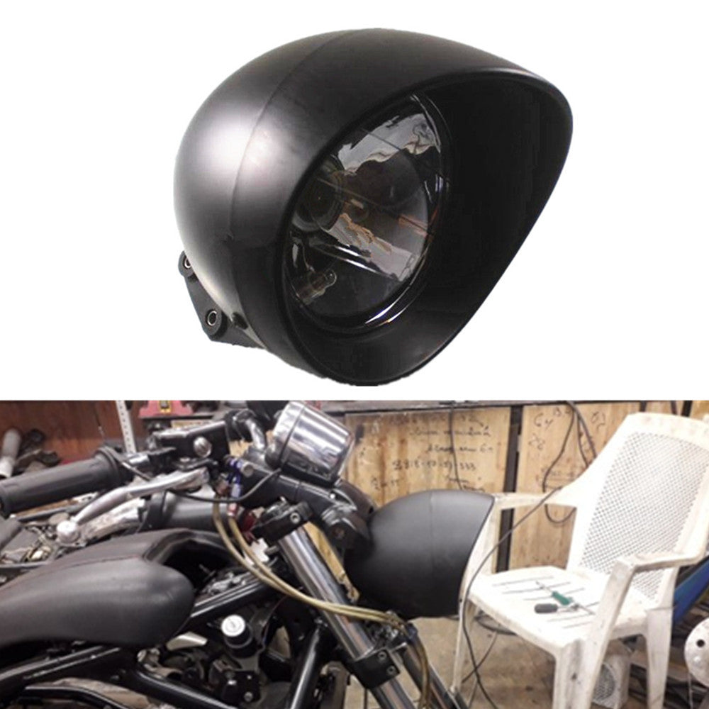 Motorcycle Black Front Bullet Headlight for Harley Cruise for Honda Steed Shadow Q