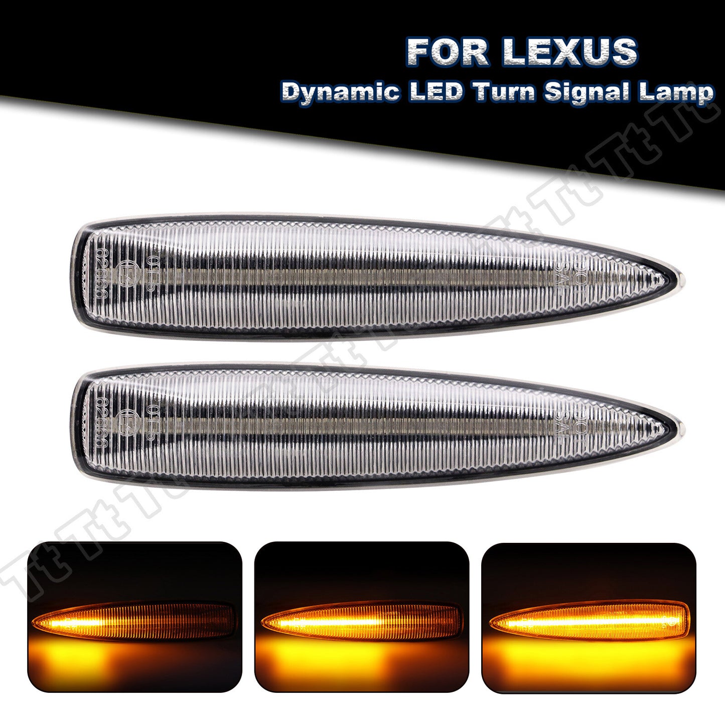 Sequential LED Fender Side Turn Signal Lights for Lexus IS F LX570 LS460 LS600hL- v