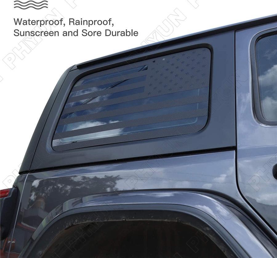 American Flag Sticker Rear Window Decals For 2007-17 for Jeep for Wrangler JK  JKU 4Drs Q