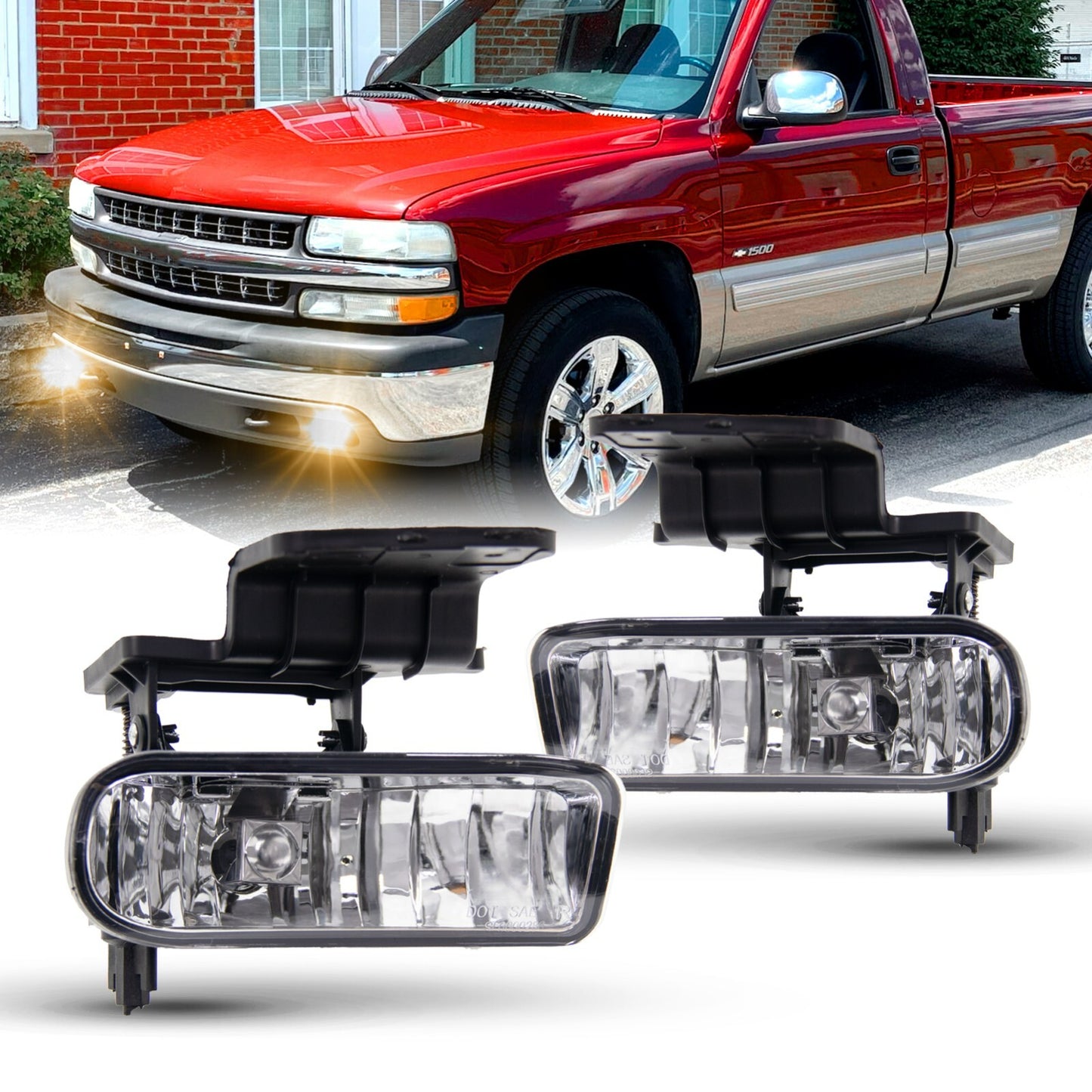 Fog Lights for 99 - 02 for Silverado 2000 - 2006 Tahoe Suburban Fog Lights Clear - v