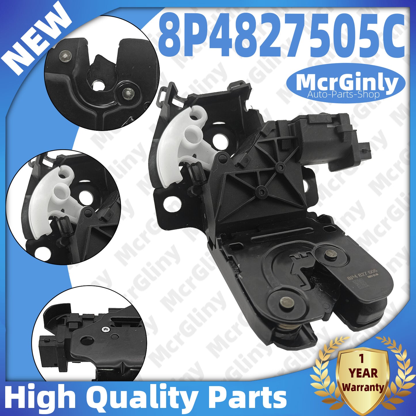 Trunk lid latches 8P4827505C and 8P4827505D are suitable for A3, A4, A6, Quattro, Q7, S4, and TT models. n