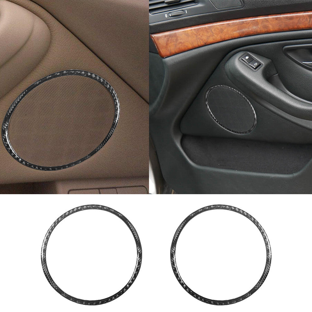 Carbon fiber interior front door speaker cover trim for BMW 5 Series E39 M5