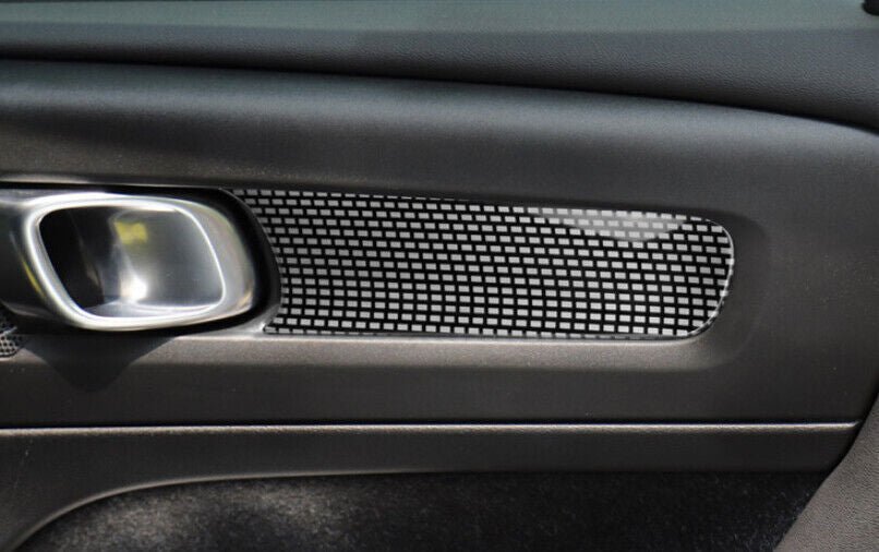 for Volvo XC40 2019-2022 Black Steel grid pattern back side door Cover trim 2x