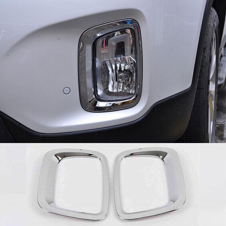for Kia Sorento 2014-2015 Chrome Style Front Bumper Fog Light Lamp Cover Trims
