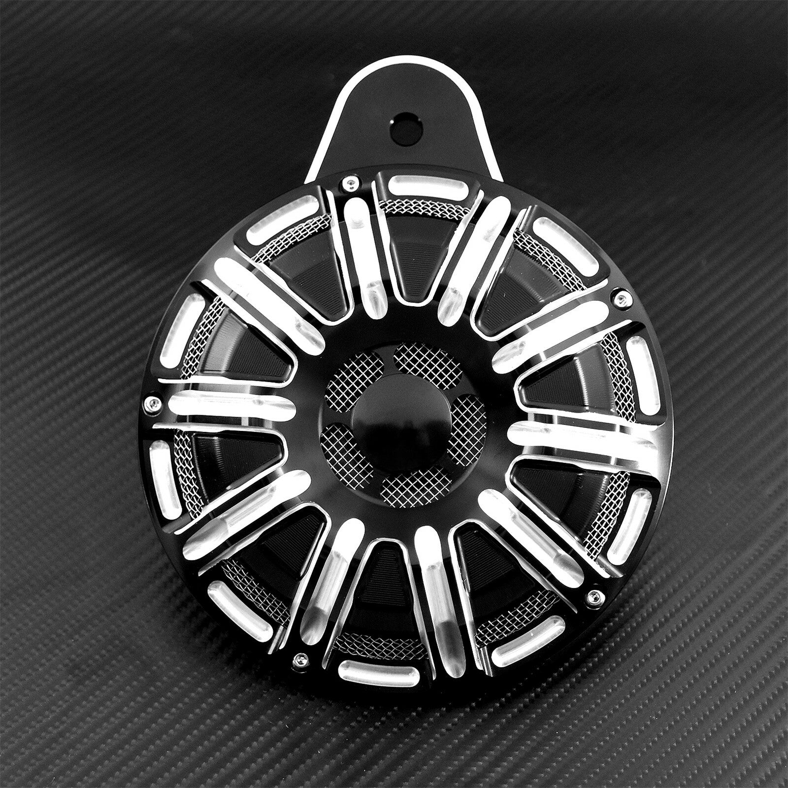 Motorcycle 110dB CNC Horn Speaker Cover Black Fit for Harley Big Twin 1991-up