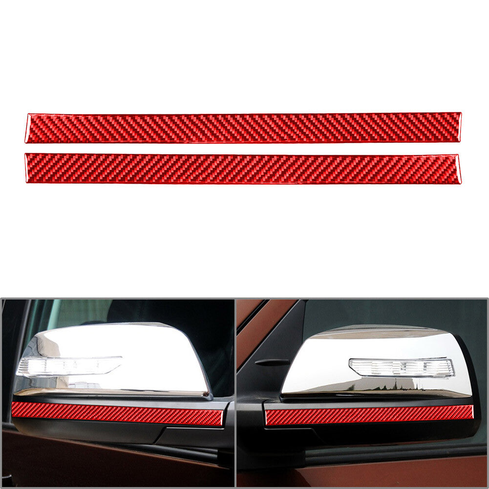 Carbon Fiber Rearview Mirror Anti-Scratch Strip Trim for Toyota Tundra 2014-2021