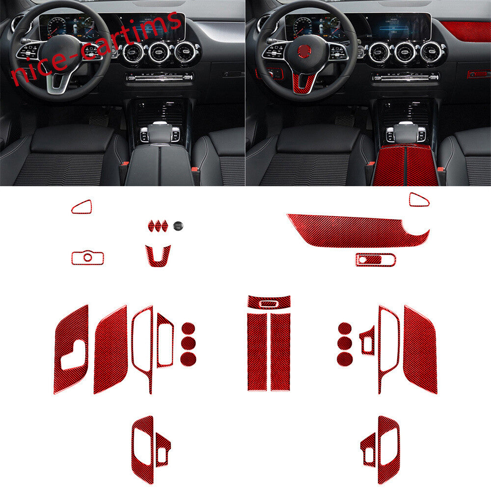 31¡ÁRed Carbon Fiber Interior Full Set Trim Kits for Benz B GLB Class W47 2020-23