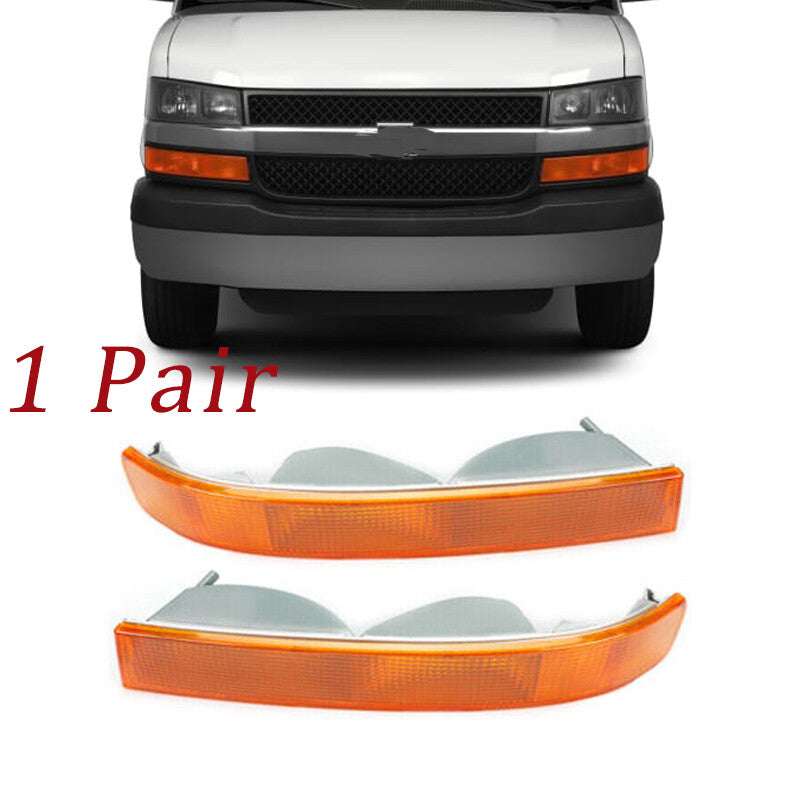 Front turn signal lights (no bulb, yellow) applicable to for Chevrolet for GMC Van 1500 2500 2003-19