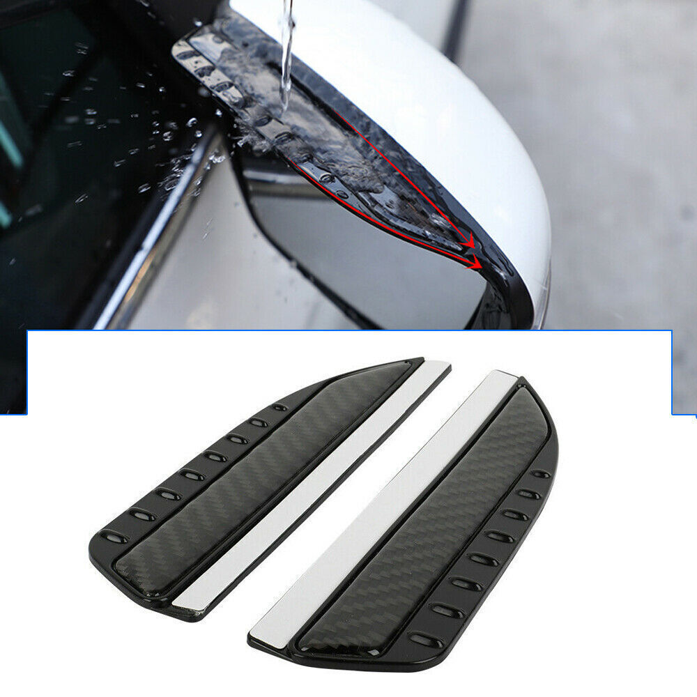 2x Real Carbon Fiber Black Mirror Rain Visor Protector for SUV Car Auto Accessories