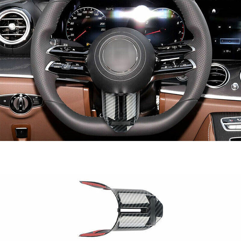 for Benz C-Class 2022-23 ABS Carbon Fiber Steering Wheel Panel Cover Trim 1PCS
