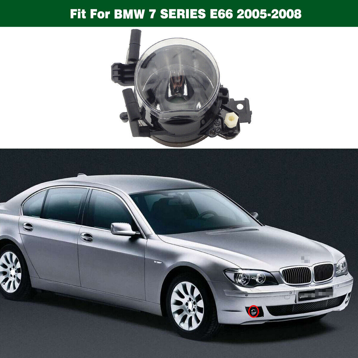 1Pcs Driving Bumper Lamp Clear Fog Light Right for BMW 7-Series E66 2005-2008