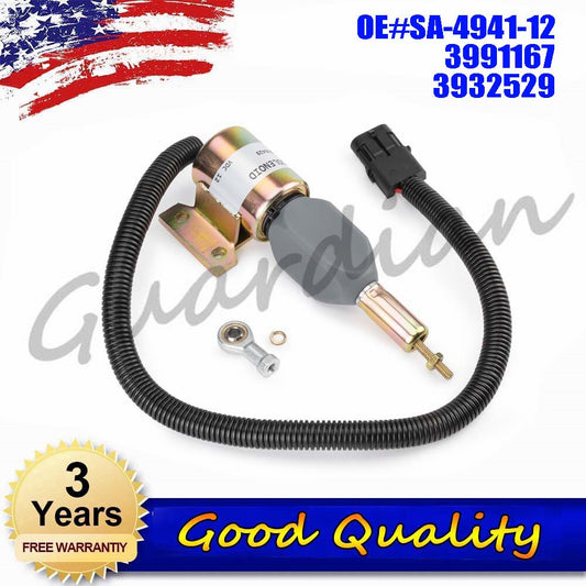 12V Fuel Shut Off Solenoid SA-4941 3991167 3932529 For 6BT for Hyundai R170