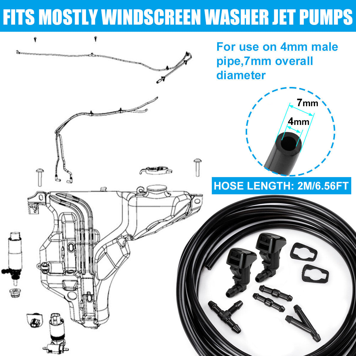 2 Wiper Sprayers for Windshield Washer Head Nozzles 07-10  for ford  Edge for Lincoln MKX Q