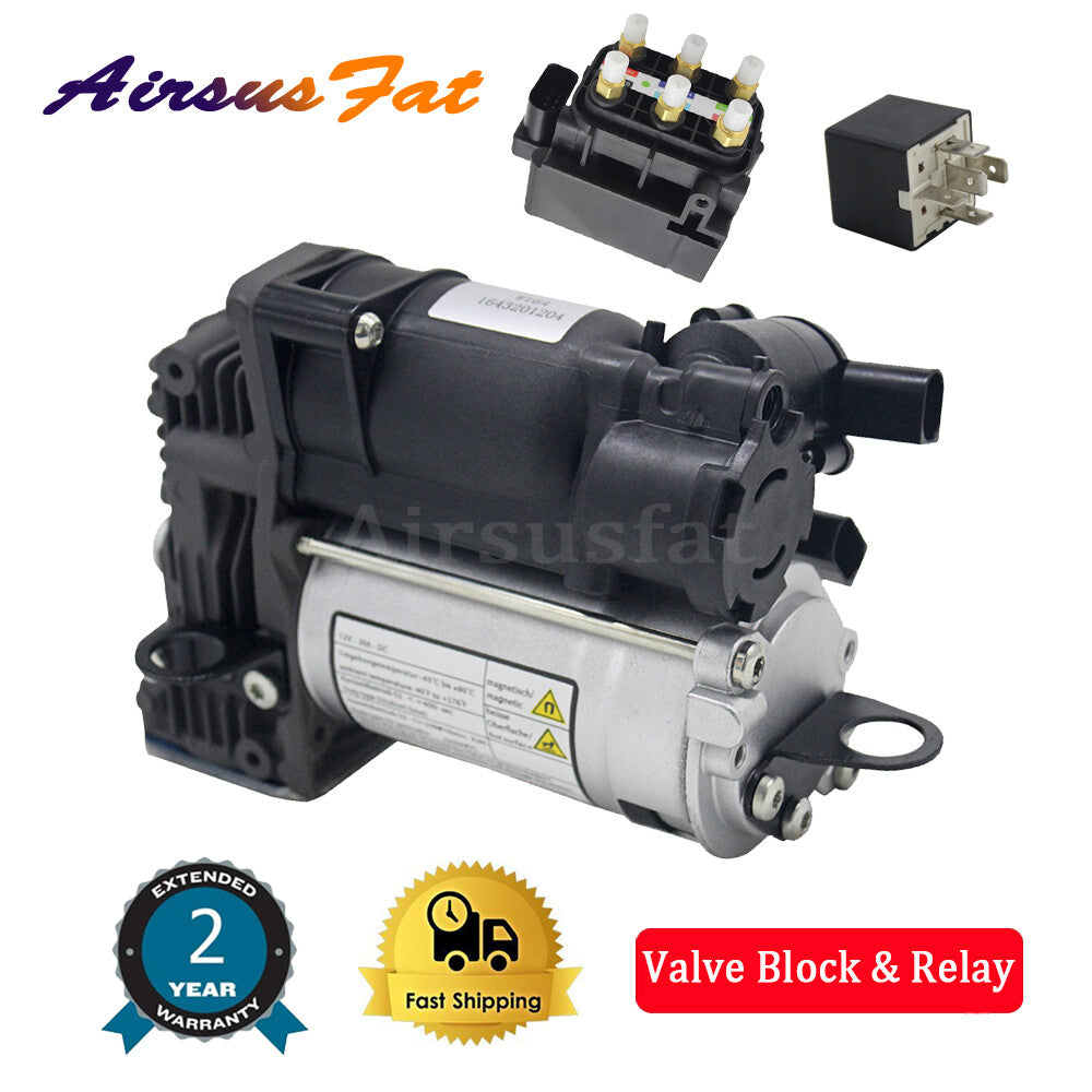 Air Suspension Compressor+Valve BlockRelay for Benz ML-Class W164 GL-Class X164
