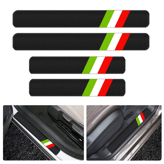 4X Italy Italian Flag Door Sill Plate Protector Tri Color Cover for BMW for Audi for VW