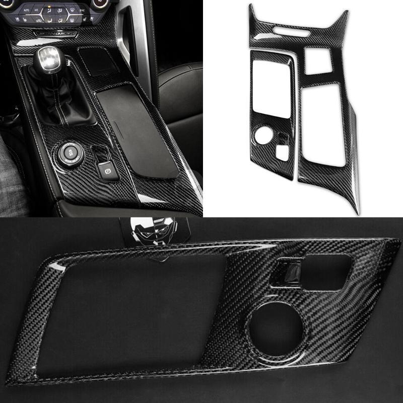 Carbon Central Control Gear Shift Trim cover for Chevrolet for Corvette C7 14-19