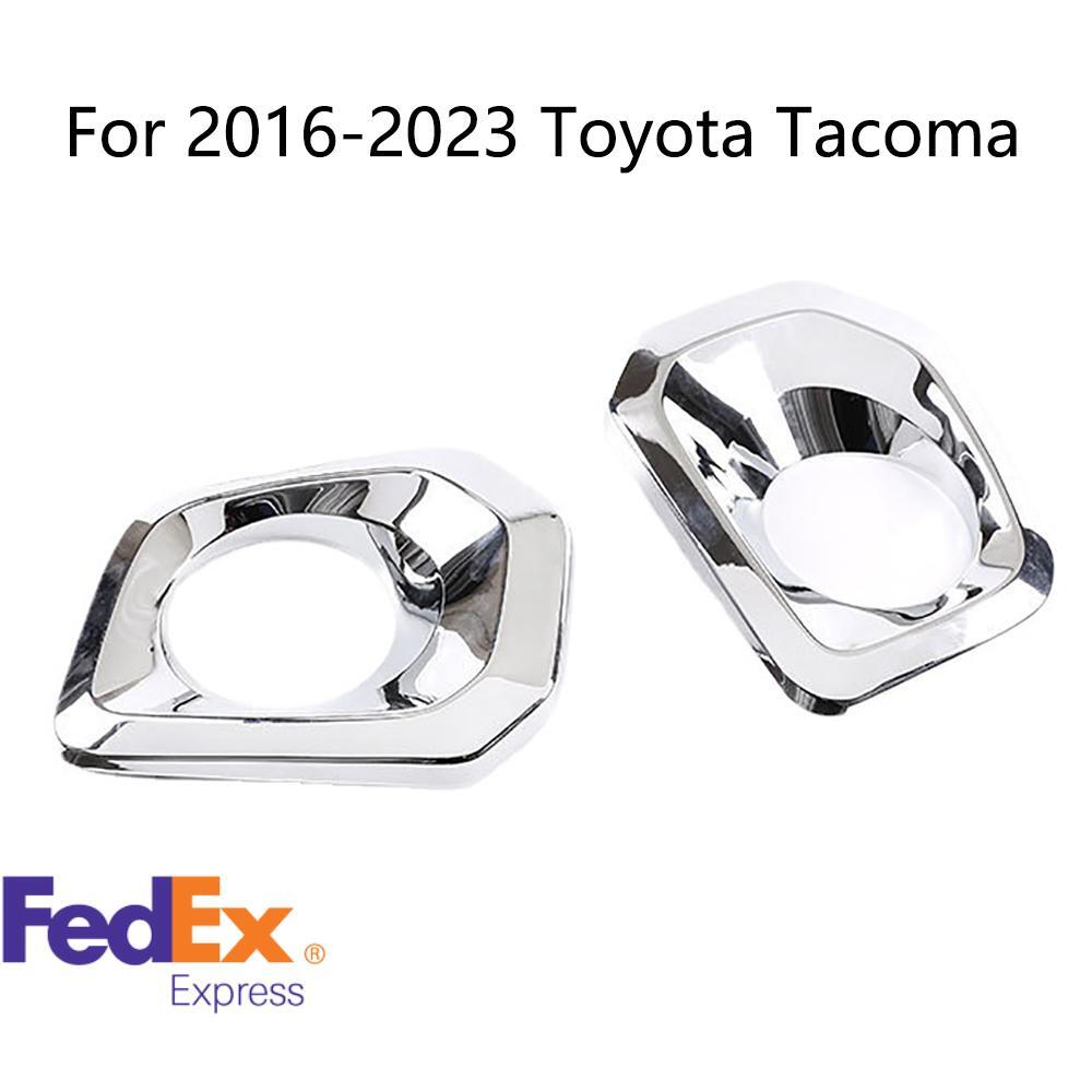 Pair Front Bumper Grille Chrome Fog Light Covers Trims For 2016-23 for Toyota Tacoma