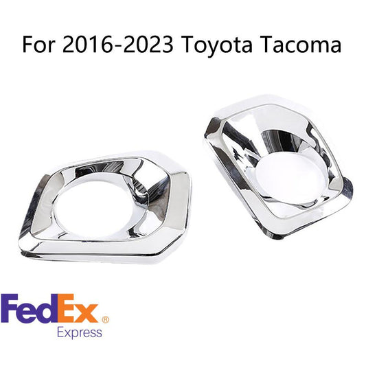 Pair Front Bumper Grille Chrome Fog Light Covers Trims For 2016-23 for Toyota Tacoma