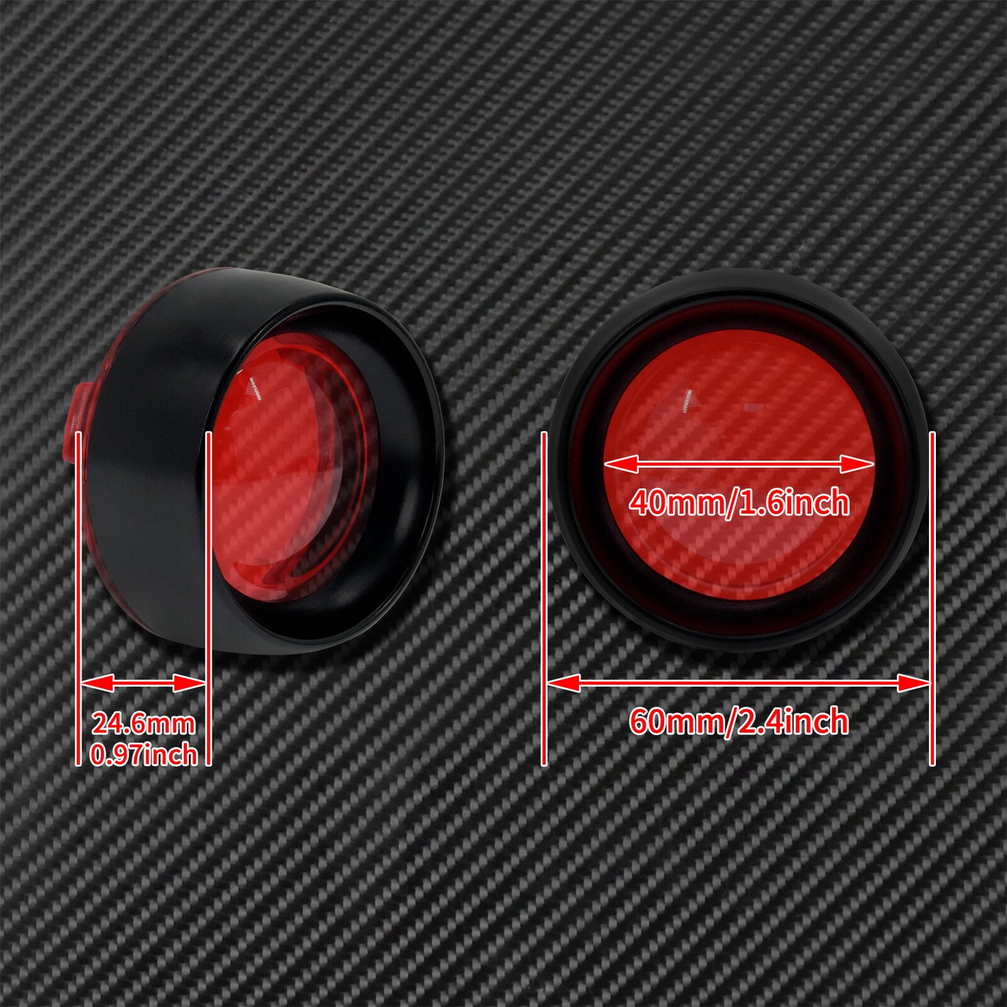 Gloss Red Trim Ring Bullet Turn Signal Lens Cover Fit for Harley Sportster Dyna