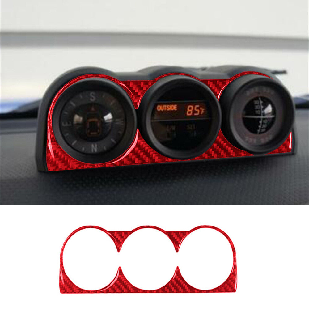 Red Carbon Fiber Center Console Compass Panel Trim For Toyot@ FJ Cruiser 2007-21