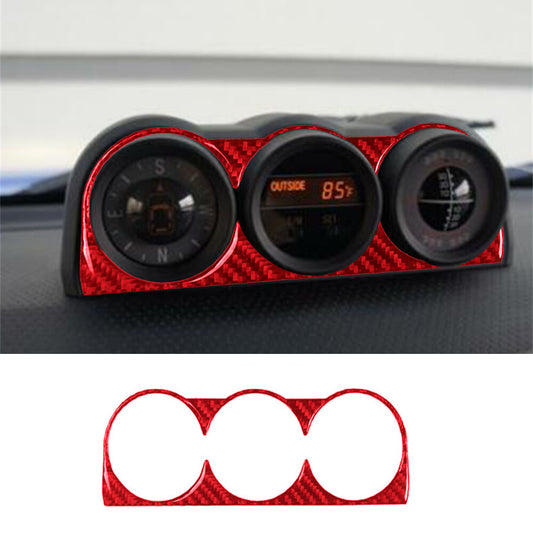 Red Carbon Fiber Center Console Compass Panel Trim For Toyot@ FJ Cruiser 2007-21
