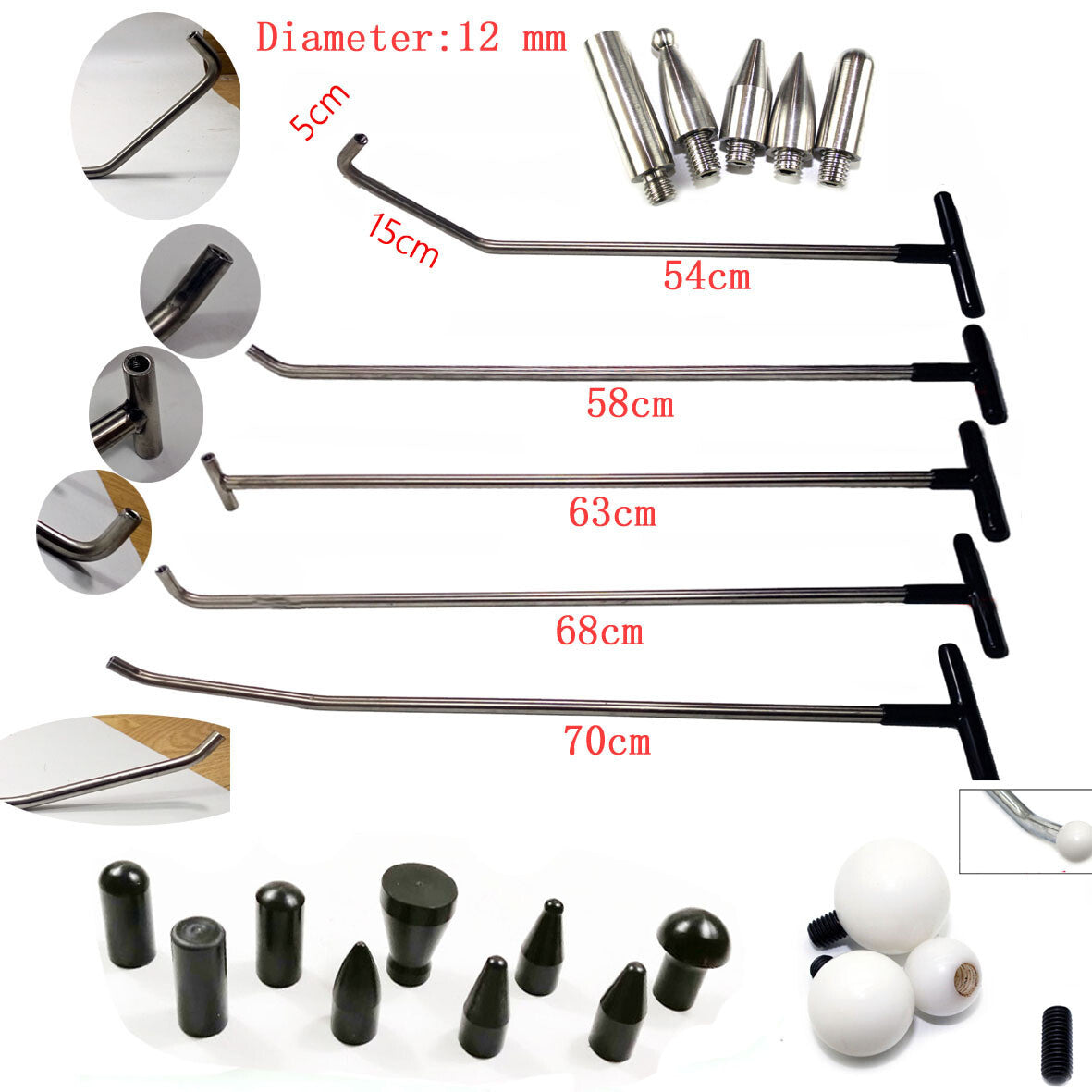 Paintless Dent Repair Rods Kit, Paintless Dent Removal Tools, Dent Removal Rods v