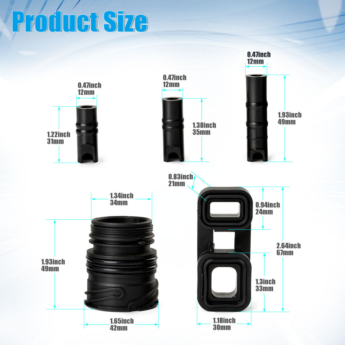 6PCS For 2006 530i 3.0L Valve Body To Case Sleeve Seal kit Mechatronic Kit v