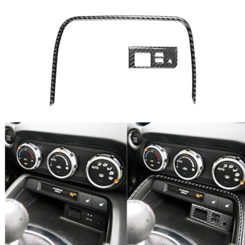 2x Central Storage Frame Panel Trim Carbon Fiber For FJ Curiser 2007-2021 v