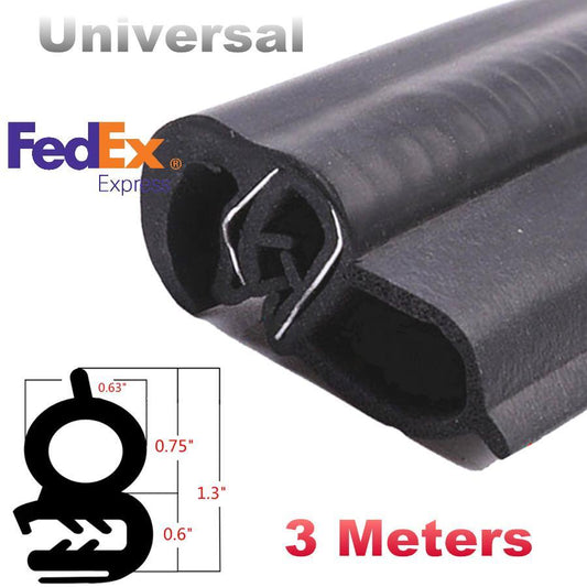 Car Door Seal Weatherstrip Body Mounted Front Left or Right 3M EPDM Steel Belt