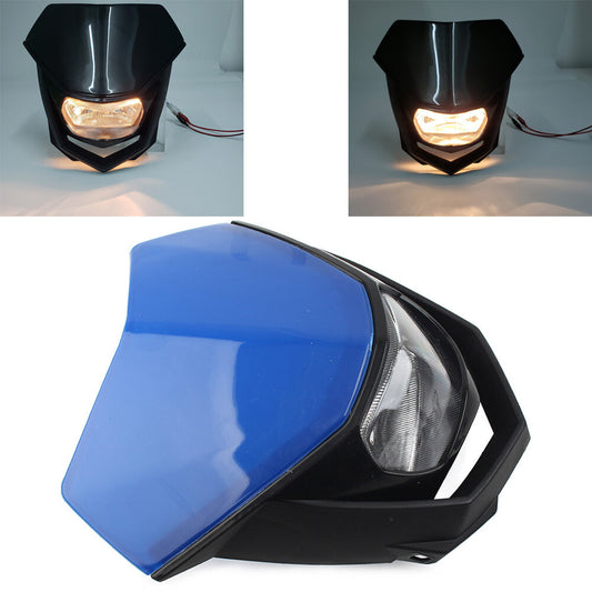 Universal Headlight Head Lamp Fairing For Supermoto Bike Dirt Bike Motor Blue ne