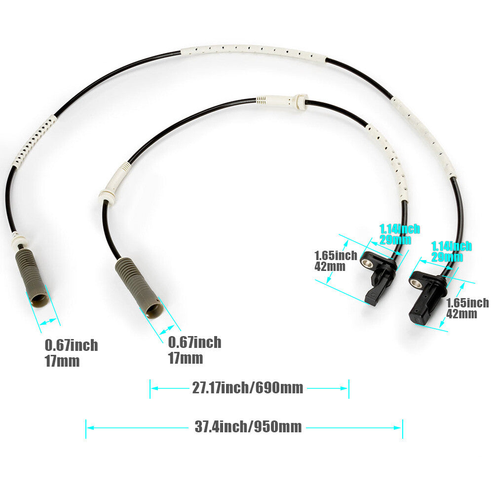 4Pcs Front Rear Left & Right ABS Wheel Speed Sensor for BMW 128i 325i 323i 328i