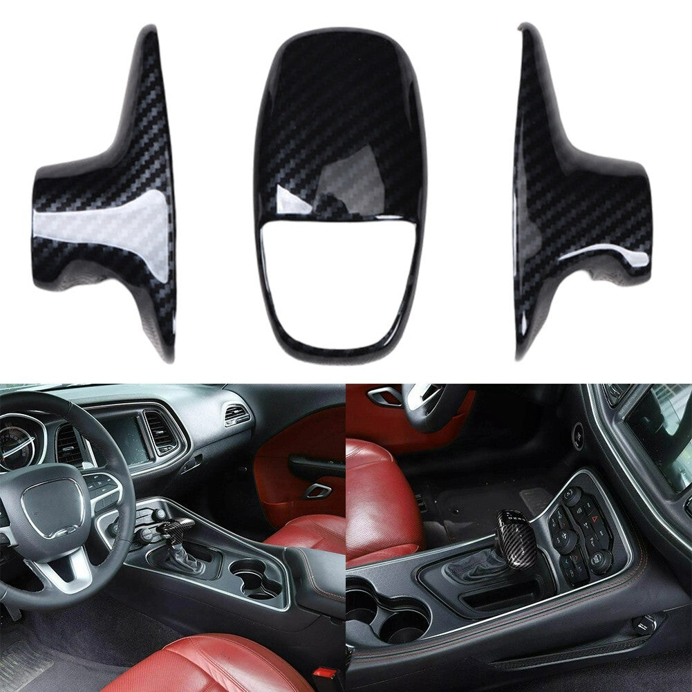 Carbon Fiber Gear Shift Knob Decor Cover Trim for Dodge for Challenger Charger v