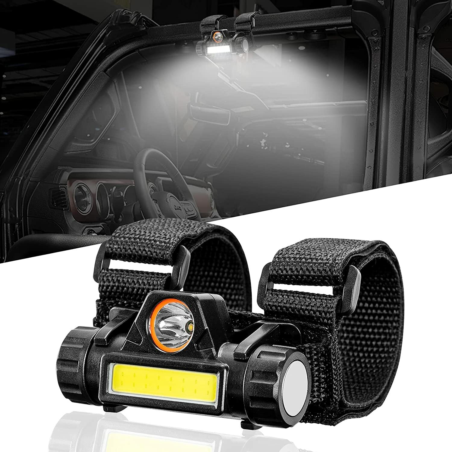 Suitable for UTVs, all-terrain vehicles, for golf carts, for Polaris 570, for Yamaha universal roller mount LED dome light - n