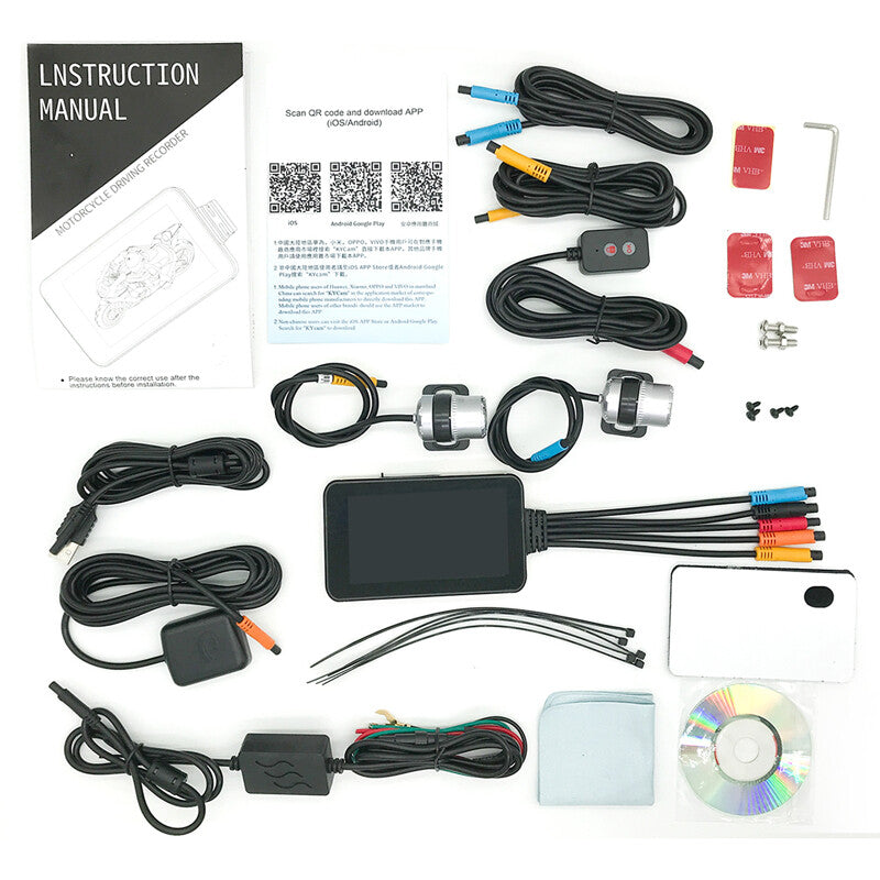 Motorcycle/Skateboard DVR Dash WiFi HD Front and Rear View Camera GPS Recorder/Video Recorder n
