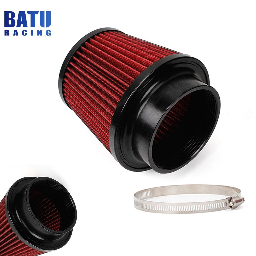 Universal Red 3 High Flow Inlet Cold Air Intake Cone Replacement Dry Air Filter