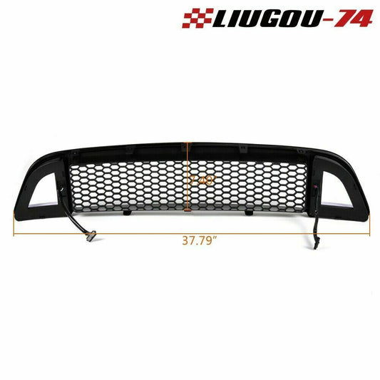 Front upper bumper LED grille black suitable for 13-14 for Mustang honeycomb style- v