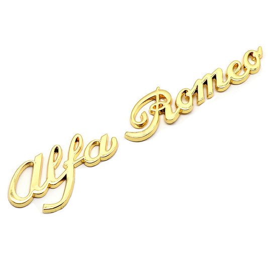 1-Pack for Alfa Romeo Gold Letter Side Fender Rear Trunk Stickers Badge Logo