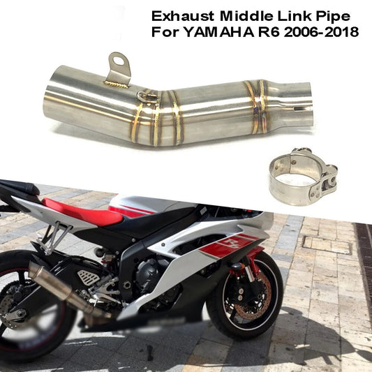 New for Yamaha R6 Mid Exhaust Pipe - 60.5mm Stainless Steel Direct Fit Connector