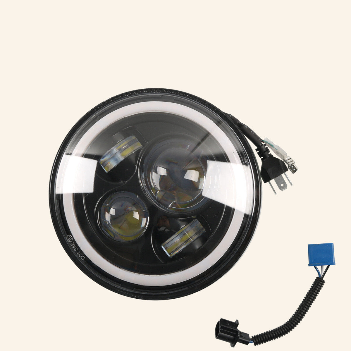 7-inch LED headlights/modified headlight wiring harnesses suitable for Jeep , for Hummer , and for Yamaha - n