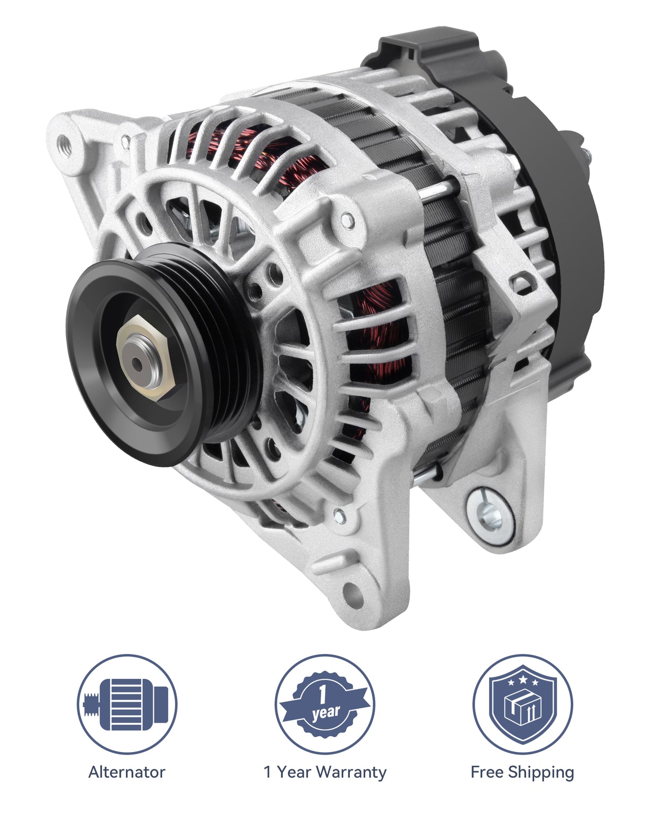 Silver 12V Alternator for 2006-2009 for Kia Rio 1.6L 2004-2006 Spectra 2.0L AVA0048
