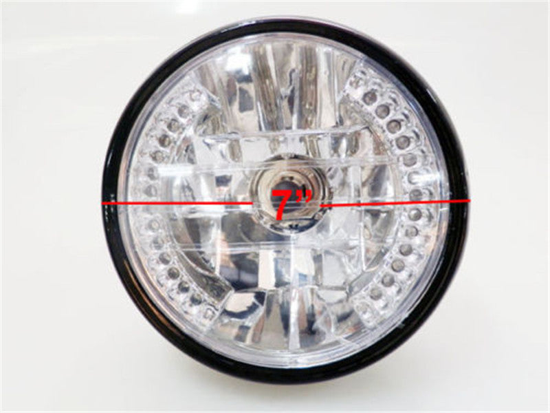 Motorcycle Black 7Headlight LED Turn Signal Light for Harley Chopper Cafe Racer Q