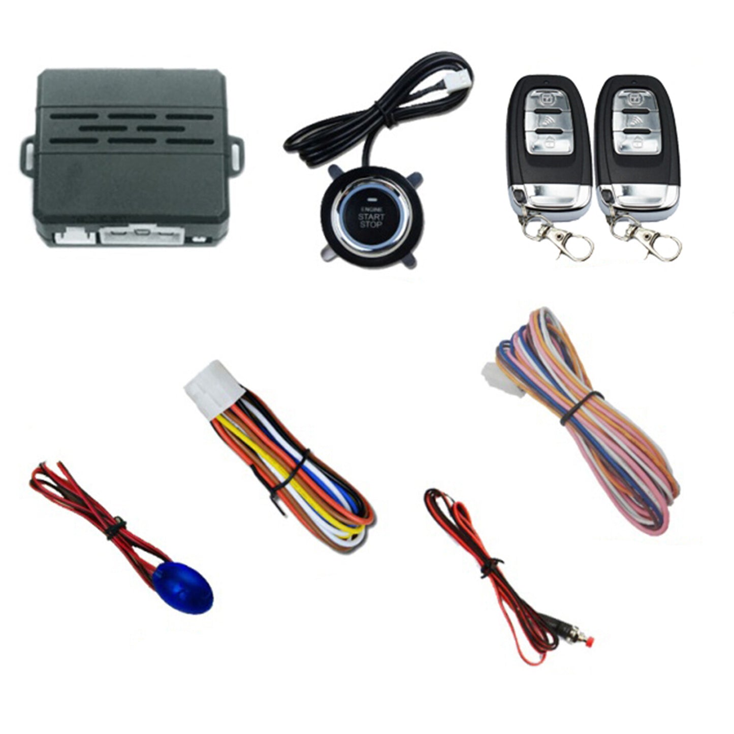Car Alarm Remote Start Keyless Push Start System Fit For 12V Car Universal