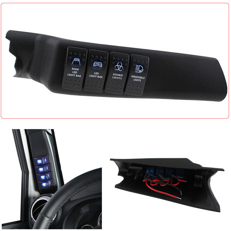 US Left Side A-Pillar Switch Panel Pod & 4 Rocker Switch Fit for Jeep for Wrangler ¡Á1 v