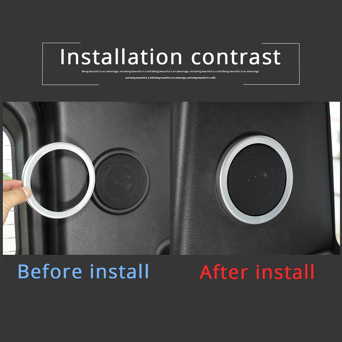 2-Piece Aluminum Rear Door Speaker Audio Cover Trim for HUMMER H2 SUV 2003-2009 n