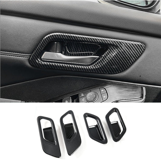 4P for Nissan Rogue 2021 2022 Carbon Fiber Interior Door Handle Bowl Cover Trim